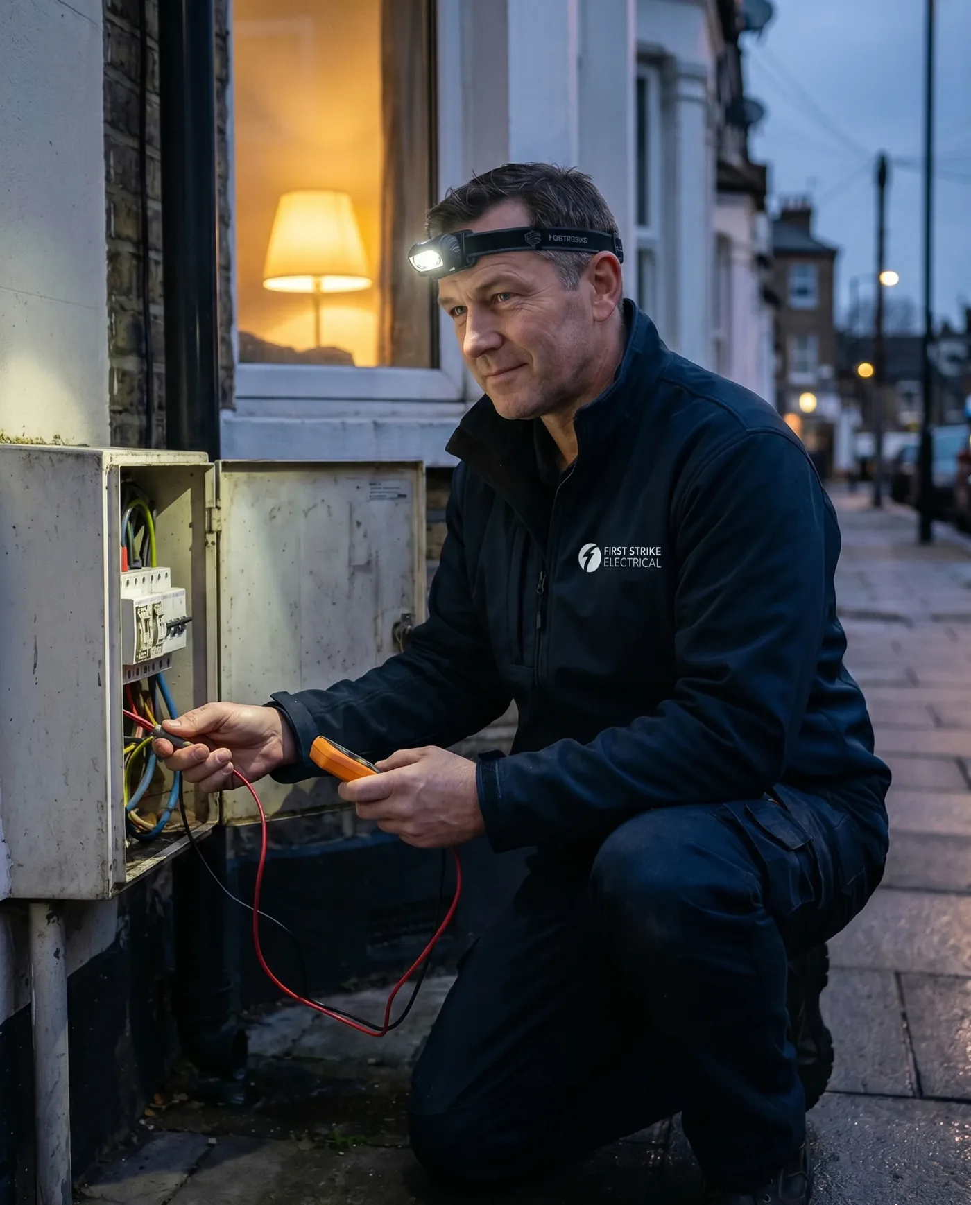 Emergency electrician attending a fault in London